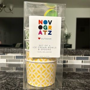 Novogratz Melamine Ice Cream Bowls & Spoons | NEW